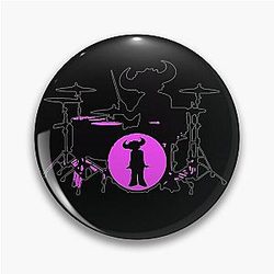 Jamiroquai Drums Pink Black Summer Vibe Pin