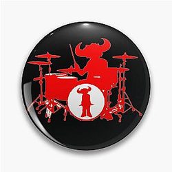 Jamiroquai Drums Red White Summer Vibe Pin