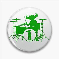 Jamiroquai Drums Green White Summer Vibe Pin