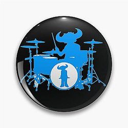 Jamiroquai Drums Blue White Summer Vibe Pin