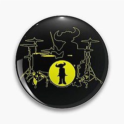 Jamiroquai Drums Yellow Black Summer Vibe Pin