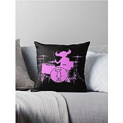 Jamiroquai Playing Drums Pink Summer Vibe Throw Pillow