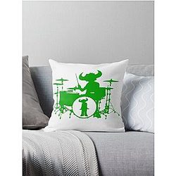 Jamiroquai Drums Green White Summer Vibe Throw Pillow