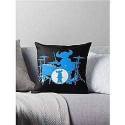 Jamiroquai Drums Blue White Summer Vibe Throw Pillow