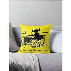 Jamiroquai Playing Lemon Drums Summer Vibe Throw Pillow