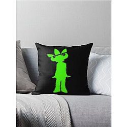 Jamiroquai Leaf Hat Green Summer Vibe Throw Pillow