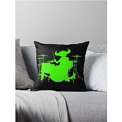 Jamiroquai Drums Silhouette Green Summer Vibe Throw Pillow