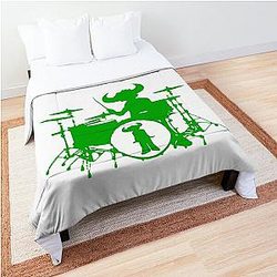 Jamiroquai Drums Green White Summer Vibe Comforter
