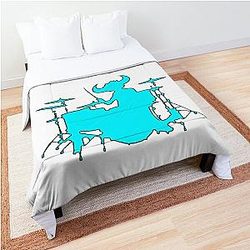 Jamiroquai Drums Silhouette Blue Summer Vibe Comforter
