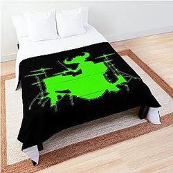 Jamiroquai Drums Silhouette Green Summer Vibe Comforter