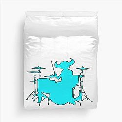 Jamiroquai Drums Silhouette Blue Summer Vibe Duvet Cover