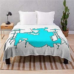Jamiroquai Drums Silhouette Blue Summer Vibe Throw Blanket