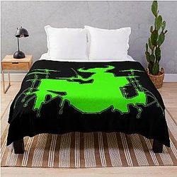 Jamiroquai Drums Silhouette Green Summer Vibe Throw Blanket