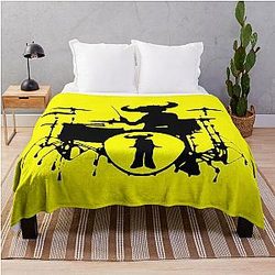 Jamiroquai Drums Yellow Black Summer Vibe Throw Blanket