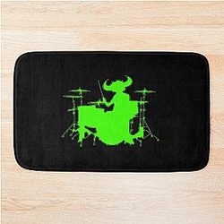 Jamiroquai Drums Silhouette Green Summer Vibe Bath Mat