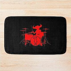Jamiroquai Playing Drums Red Summer Vibe Bath Mat