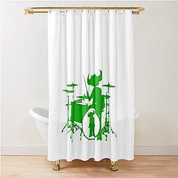 Jamiroquai Drums Green White Summer Vibe Shower Curtain
