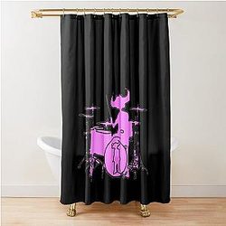 Jamiroquai Playing Drums Pink Summer Vibe Shower Curtain