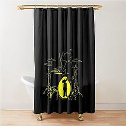 Jamiroquai Drums Yellow Black Summer Vibe Shower Curtain