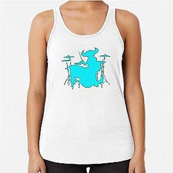 Jamiroquai Drums Silhouette Blue Summer Vibe Racerback Tank Top