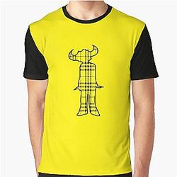 Jamiroquai Tartan 패턴 노란색 여름 Vibe 그래픽 티셔츠