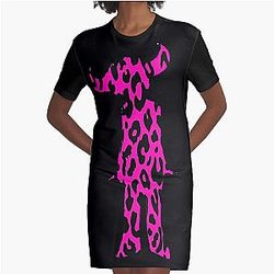 Jamiroquai Pink Leopard Summer Vibe Graphic T-Shirt Dress