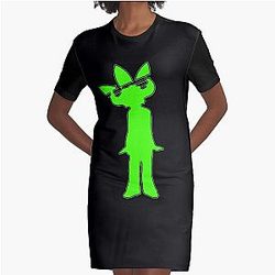 Jamiroquai Leaf Hat Green Summer Vibe Graphic T-Shirt Dress