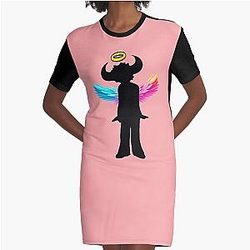 Jamiroquai Angel Wings Rainbow Summer Vibe Graphic T-Shirt Dress