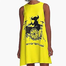 Jamiroquai Playing Lemon Drums Summer Vibe A-Line Dress