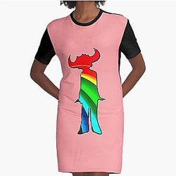 Jamiroquai Rainbow Spectrum Colour Summer Vibe Graphic T-Shirt Dress