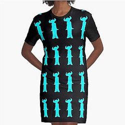 Jamiroquai Silhouettes Logo Blue Summer Vibe Graphic T-Shirt Dress