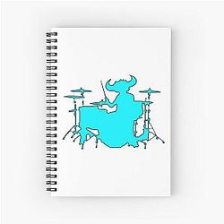 Jamiroquai Drums Silhouette Blue Summer Vibe Spiral Notebook