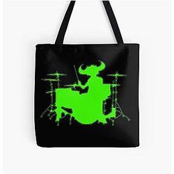 Jamiroquai Drums Silhouette Green Summer Vibe All Over Print Tote Bag