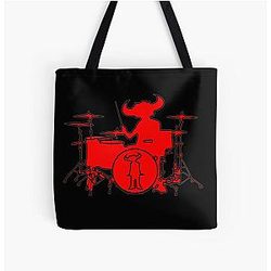 Jamiroquai Playing Drums Red Summer Vibe All Over Print Tote Bag