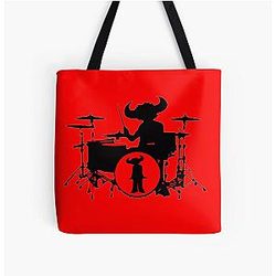 Jamiroquai Drums Red Black Summer Vibe All Over Print Tote Bag