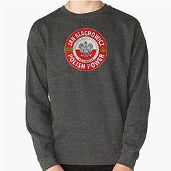 Jan Blachowicz Poland White Eagle Distressed Style Pullover Sweatshirt