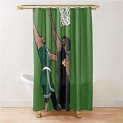 Jayson Tatum Dunks on Jarrett Allen Shower Curtain