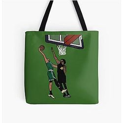 Jayson Tatum Dunks Jarrett Allen All Over Print Tote Bag