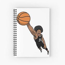 Jarrett Allen Cartoon Design Spiral Notebook