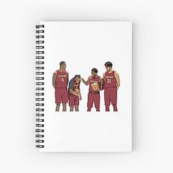 Evan Mobley Donovan Mitchell Darius Garland Jarrett Allen Spiral Notebook