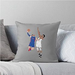 Jarrett Allen Blocks Blake Griffin Throw Pillows