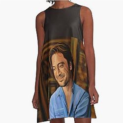 Javier Bardem Paints a Line Dress