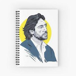 Javier Bardem An illustration by Paul Cemmick Spiral Notebook