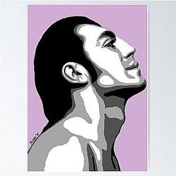 Javier Bardem Black Portrait Poster