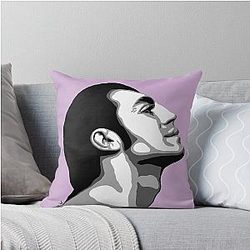 Javier Bardem Black Portrait Throw Pillow