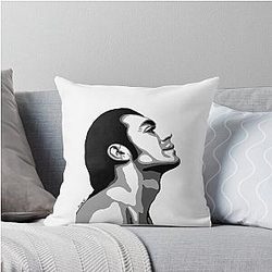 Javier Bardem Black and White Portraits Throw Pillow