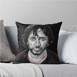 Javier Bardem Metal Painting Throw Pillow