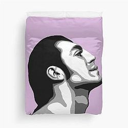 Javier Bardem Black Portrait Duvet Cover