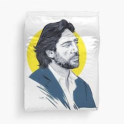 Javier Bardem An illustration by Paul Cemmick Duvet Cover
