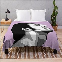 Javier Bardem Black Portrait Throw Blanket